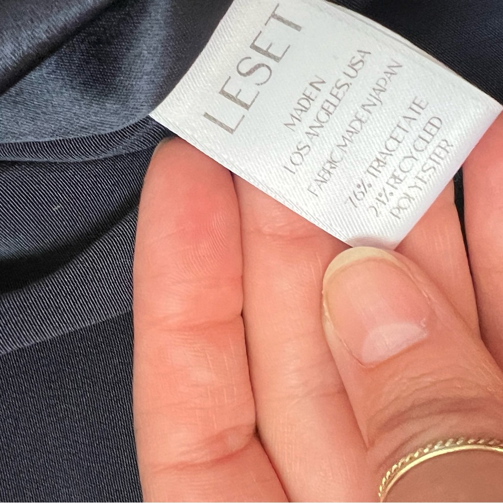 LESET Women's Navy Tie-Front Going Out Top - Picture 5 of 5